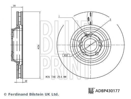 Тормозной диск BLUE PRINT ADBP430177