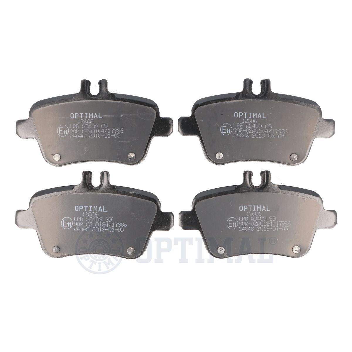 Комплект тормозных колодок дисковый тормоз OPTIMAL BP-12606