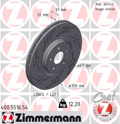 Тормозной диск black z ZIMMERMANN 400.5516.54