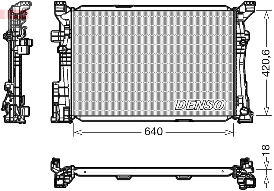 Радиатор охлаждение двигателя DENSO DRM17096