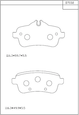 Комплект тормозных колодок дисковый тормоз ASIMCO KD7032