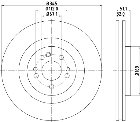 Тормозной диск pro HELLA/BEHR/PAGID 8DD 355 107-221