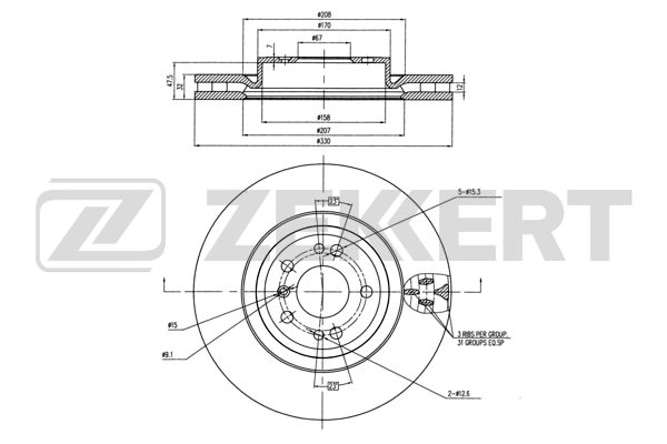 Тормозной диск ZEKKERT BS-6008B
