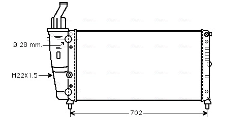 Радиатор охлаждение двигателя AVA QUALITY COOLING FT2200