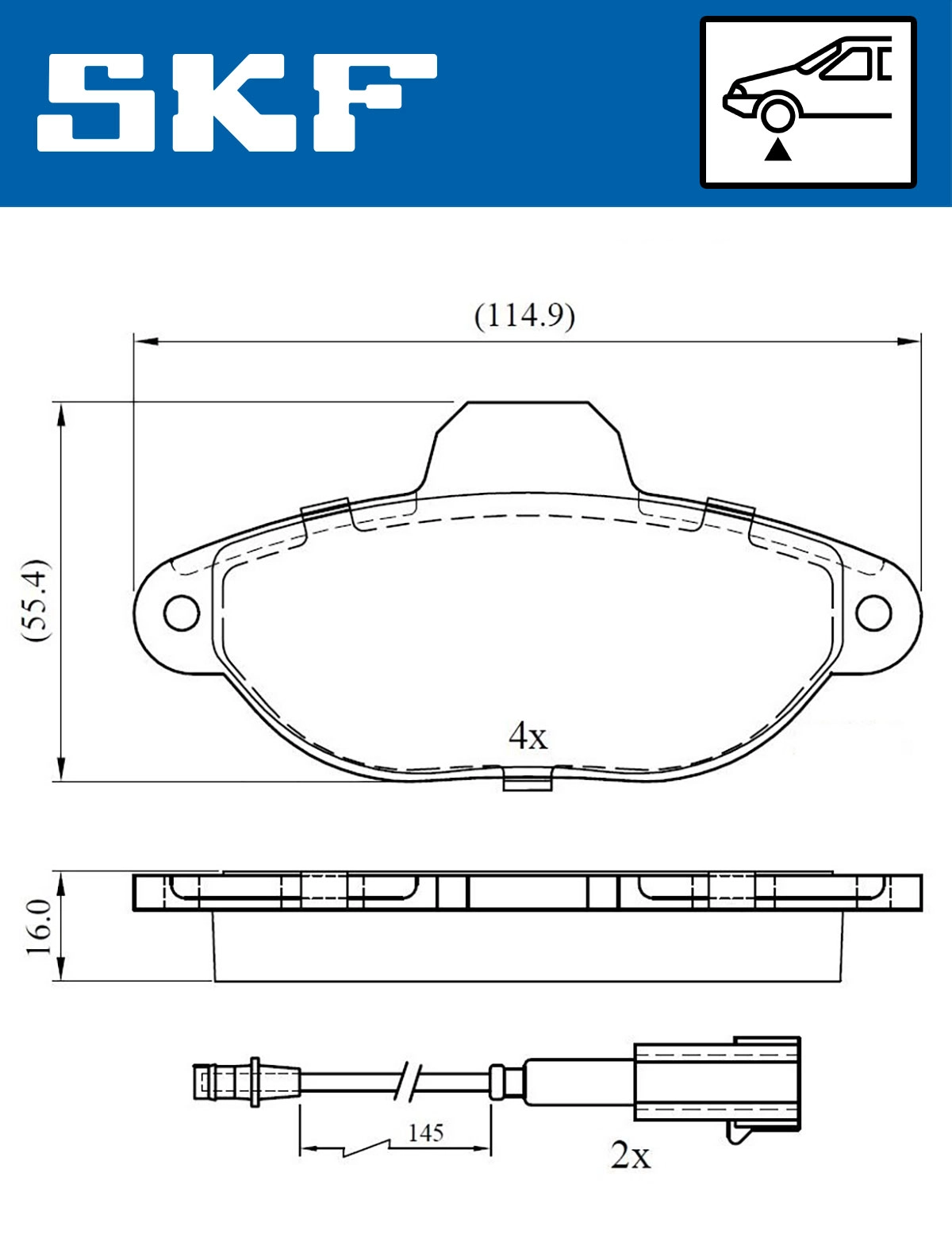 Комплект тормозных колодок дисковый тормоз SKF VKBP 80299 E