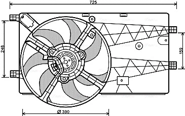 Вентилятор охлаждение двигателя AVA QUALITY COOLING PE7548