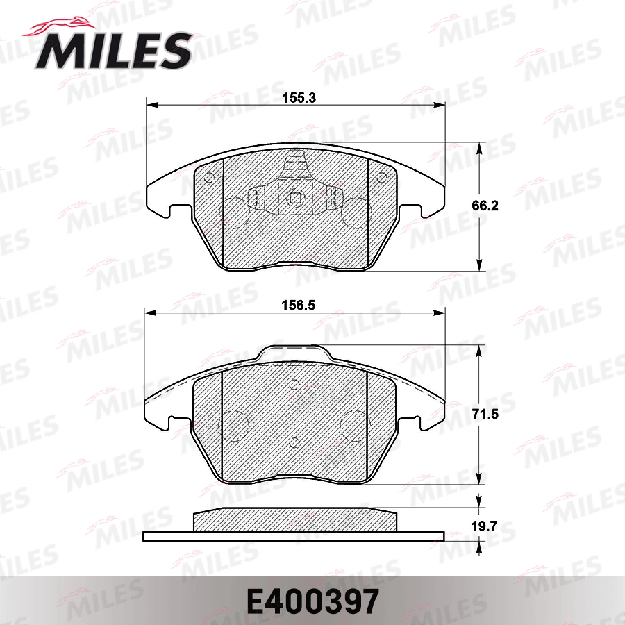 Комплект тормозных колодок дисковый тормоз MILES E400397
