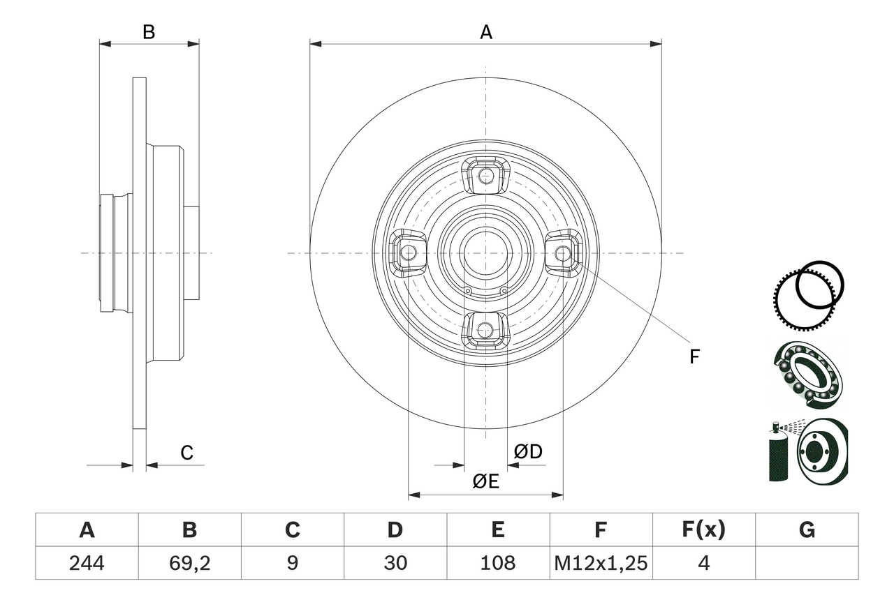 Тормозной диск BOSCH 0 986 479 F74