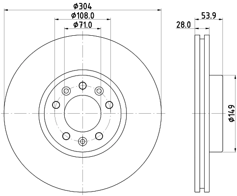 Тормозной диск pro HELLA/BEHR/PAGID 8DD 355 125-411