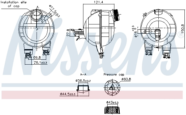 Компенсационный бак охлаждающая жидкость first fit NISSENS 996306