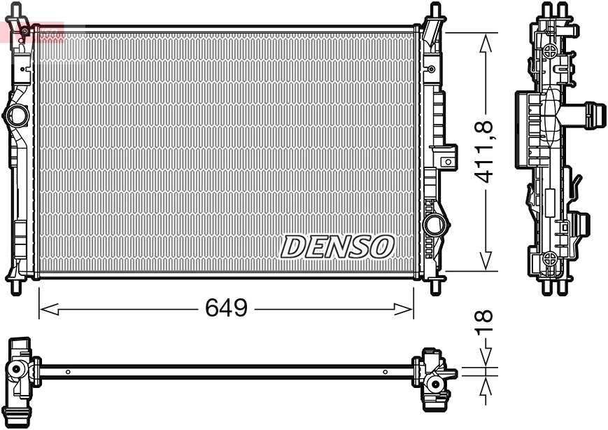 Радиатор охлаждение двигателя DENSO DRM21103