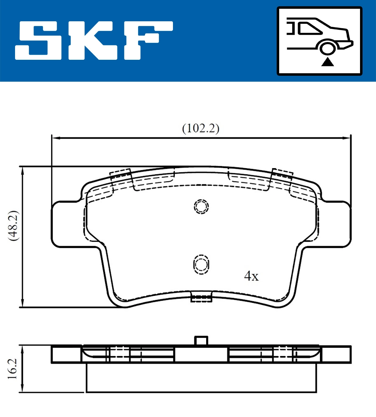 Комплект тормозных колодок дисковый тормоз SKF VKBP 90088