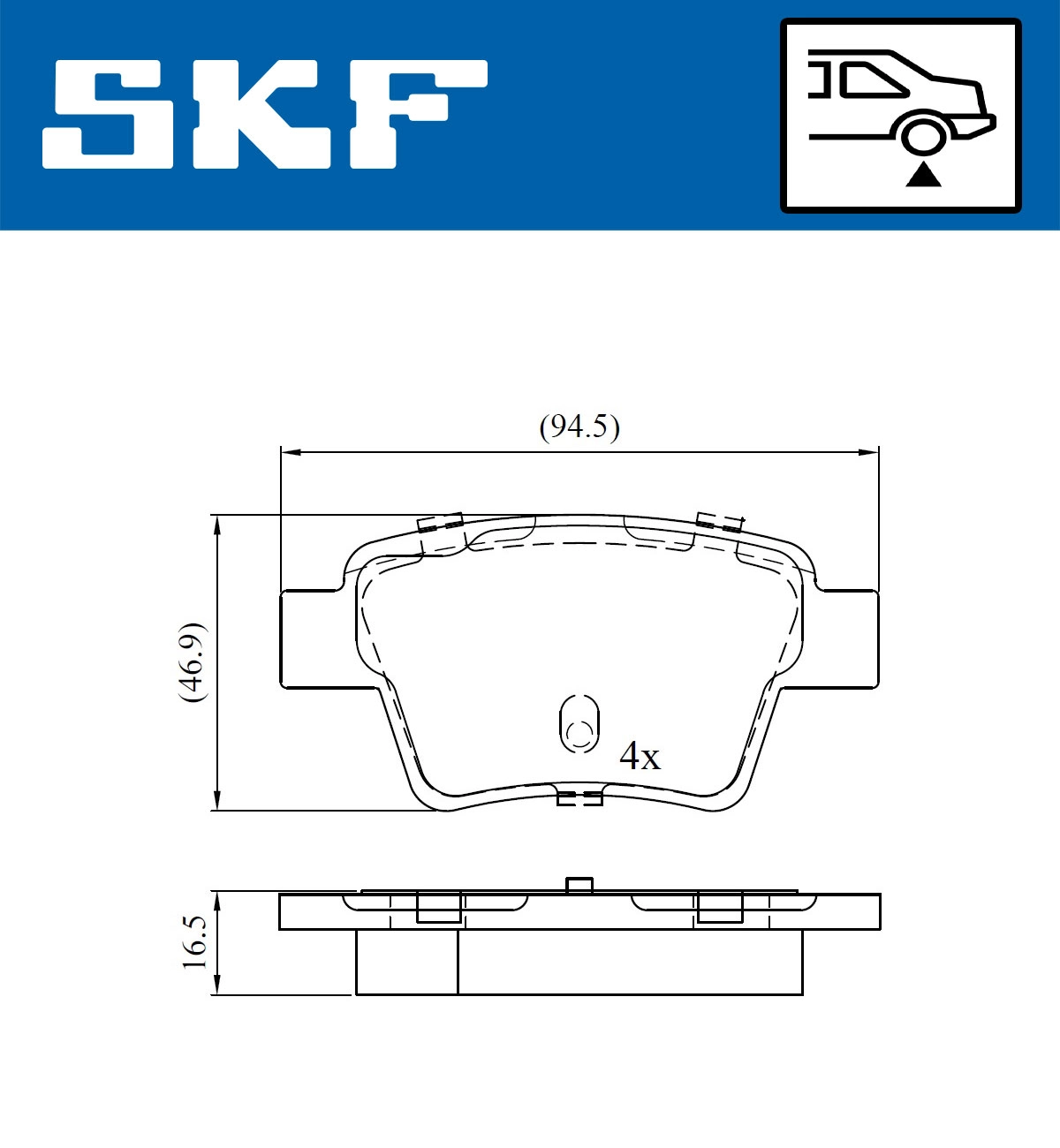 Комплект тормозных колодок дисковый тормоз SKF VKBP 90172