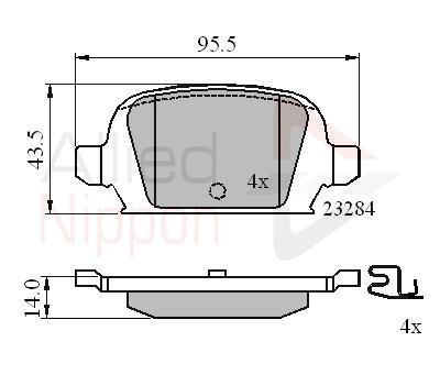 Комплект тормозных колодок дисковый тормоз anl braking ALLIED NIPPON ADB31135