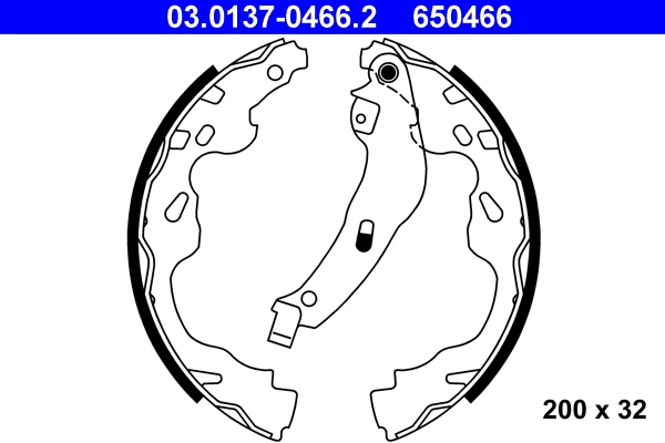 Комплект тормозных колодок ATE 03.0137-0466.2