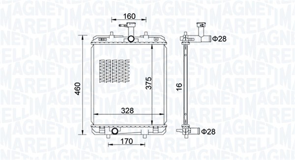 Радиатор охлаждение двигателя MAGNETI MARELLI 350213151500