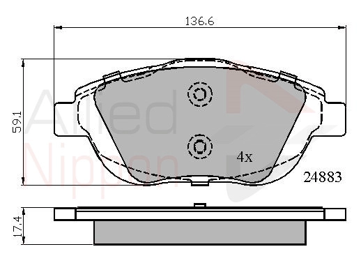 Комплект тормозных колодок дисковый тормоз anl braking ALLIED NIPPON ADB02027