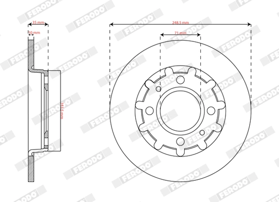 Тормозной диск premier FERODO DDF2985C