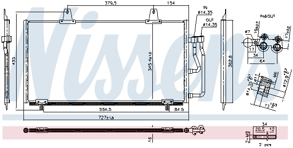 Конденсатор кондиционер corrosion protection nitrogen-filling NISSENS 940987