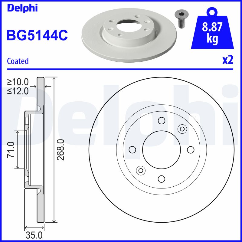 Тормозной диск DELPHI BG5144C