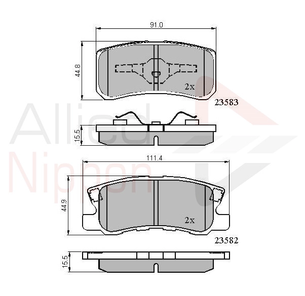 Комплект тормозных колодок дисковый тормоз anl braking ALLIED NIPPON ADB0905
