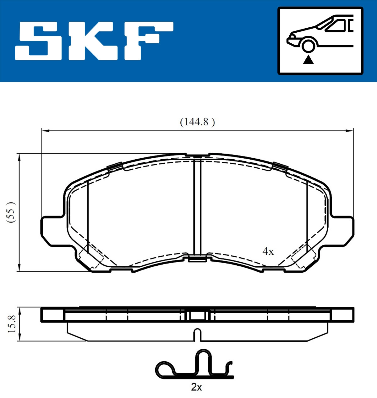 Комплект тормозных колодок дисковый тормоз SKF VKBP 80169 A