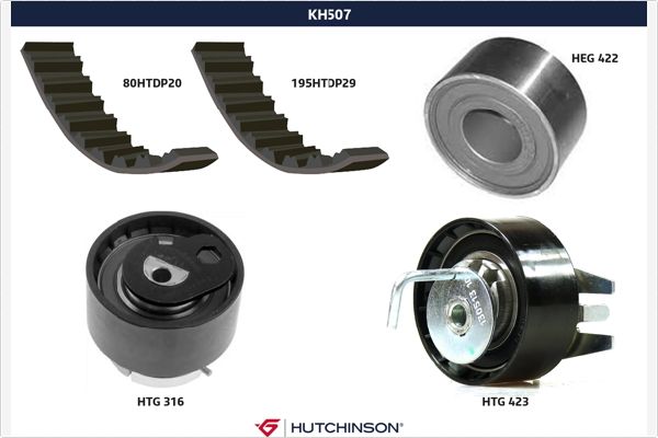 Комплект ремня грм HUTCHINSON KH 507
