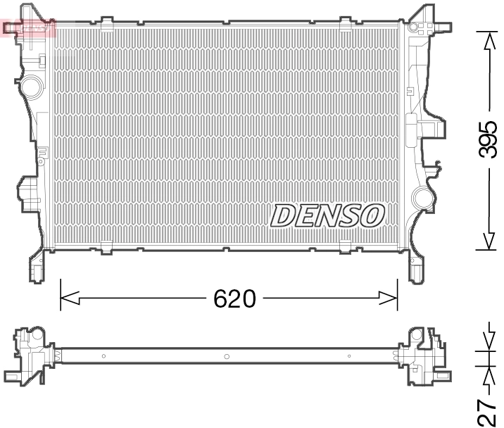 Радиатор охлаждение двигателя DENSO DRM09045