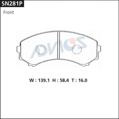 Комплект тормозных колодок дисковый тормоз ADVICS SN281P
