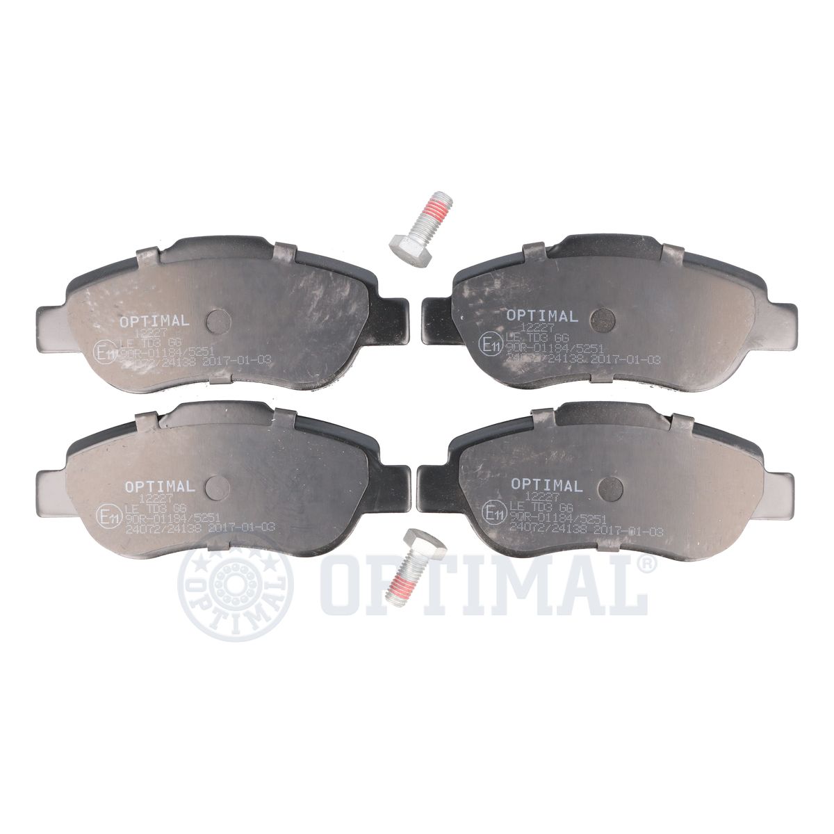 Комплект тормозных колодок дисковый тормоз OPTIMAL BP-12227