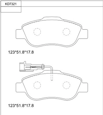 Комплект тормозных колодок дисковый тормоз ASIMCO KD7321