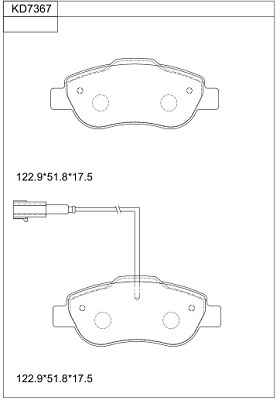 Комплект тормозных колодок дисковый тормоз ASIMCO KD7367