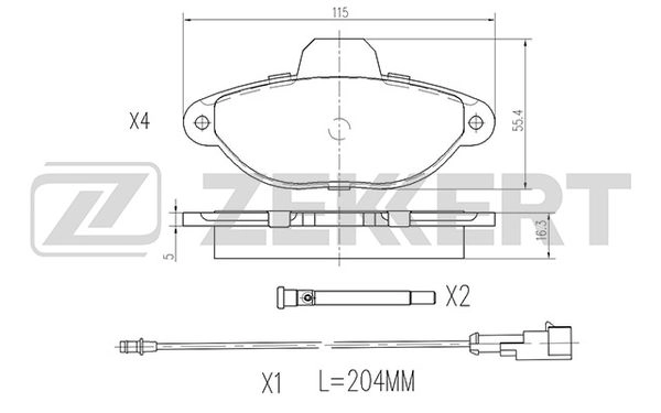 Комплект тормозных колодок дисковый тормоз ZEKKERT BS-2939
