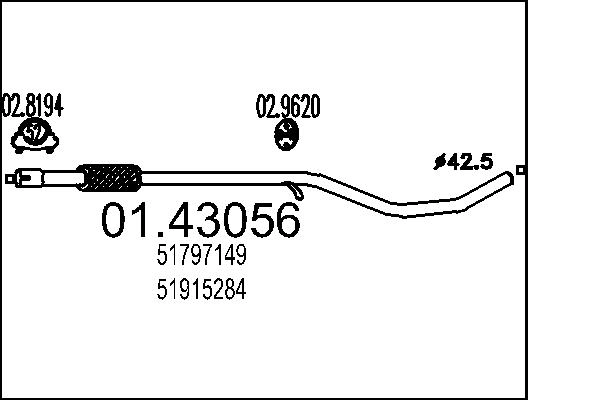 Труба выхлопного газа MTS 01.43056
