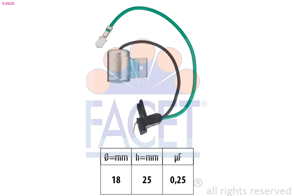 Конденсатор система зажигания made in italy - oe equivalent FACET 0.0628