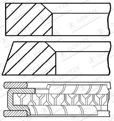Комплект поршневых колец GOETZE ENGINE 08-154200-00