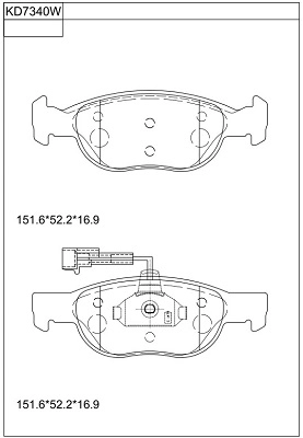 Комплект тормозных колодок дисковый тормоз ASIMCO KD7340W