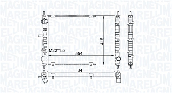 Радиатор охлаждение двигателя MAGNETI MARELLI 350213154300