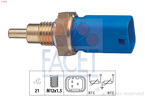 Датчик температура охлаждающей жидкости made in italy - oe equivalent FACET 7.3275