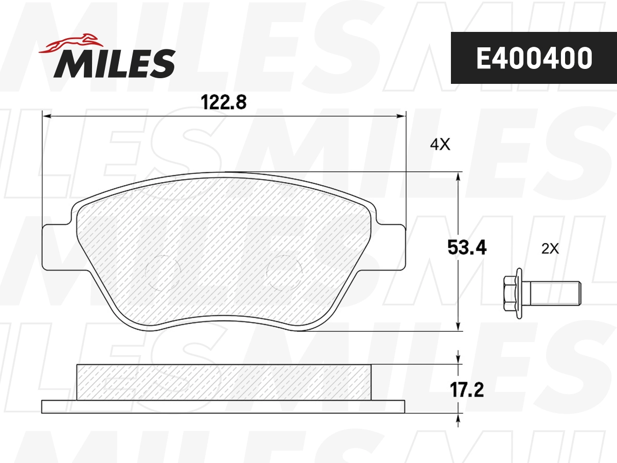 Комплект тормозных колодок дисковый тормоз MILES E400400