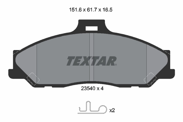 Комплект тормозных колодок дисковый тормоз TEXTAR 2354001