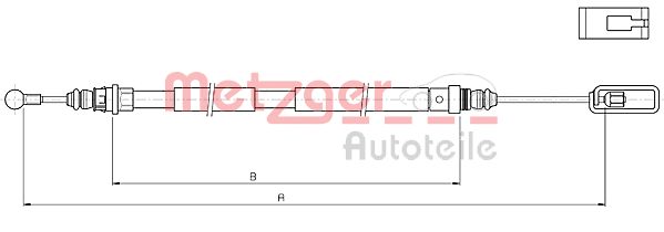 Тросик cтояночный тормоз METZGER 10.4721