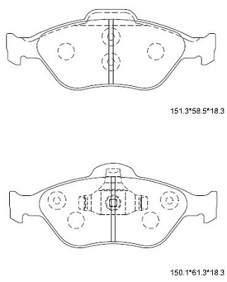 Комплект тормозных колодок дисковый тормоз ASIMCO KD3736