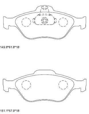 Комплект тормозных колодок дисковый тормоз ASIMCO KD6776