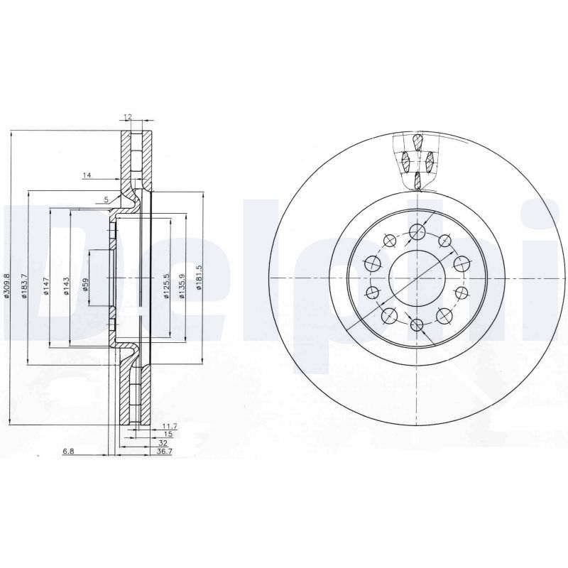 Тормозной диск DELPHI BG3898