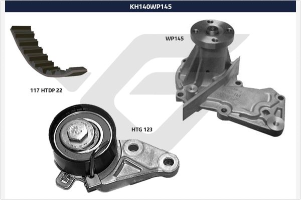 Водяной насос + комплект зубчатого ремня HUTCHINSON KH 140WP145