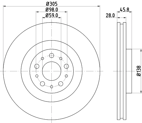 Тормозной диск pro high carbon HELLA/BEHR/PAGID 8DD 355 129-351