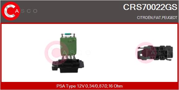 Сопротивление вентилятор салона genuine CASCO CRS70022GS