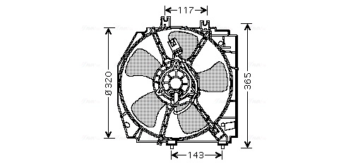 Вентилятор охлаждение двигателя AVA QUALITY COOLING MZ7521