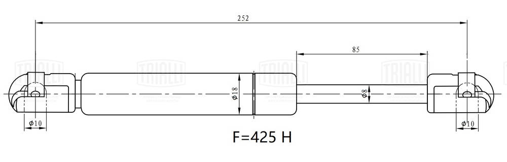Газовая пружина крышка багажник TRIALLI GS 2503